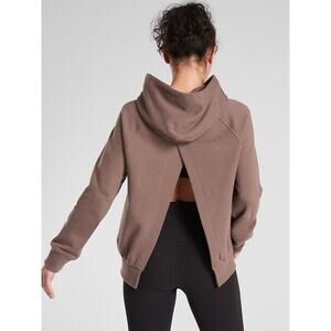 Athleta Mindful Cotton Open‎ Back Hoodie Sweatshirt - Size XS